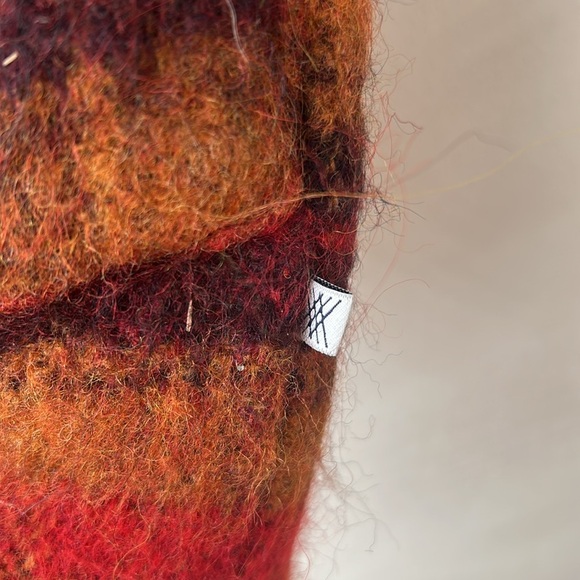 Repose AMS girls size 6 peacoat wool mohair alpaca blend red plaid - Picture 3 of 8